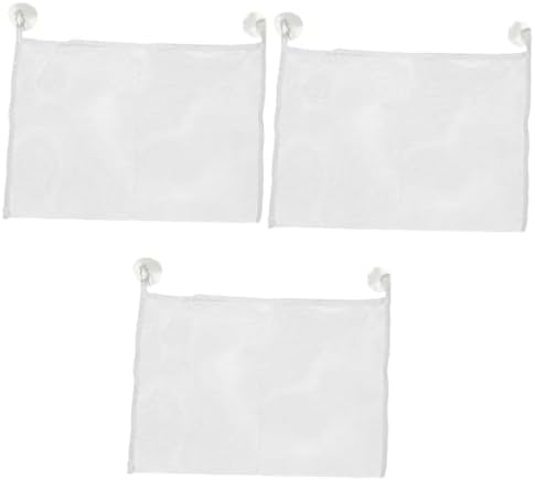 Zerodeko 3pc Hanging Bath Toy Storage Bag Mesh Organizer with Cups