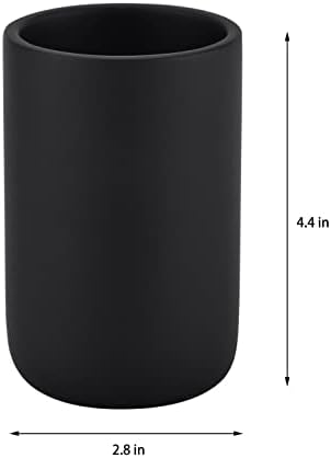 Rzoeox Premium Multifunctional Toothbrush Holder Resin Bathroom Cup Matte Black
