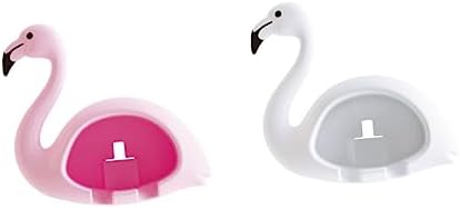 Flamingo Toothbrush Holder for Two Easy Suction Wall Toothbrush Case