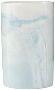 Ceramic Toothbrush Holder with Marble Pattern 300ml Blue