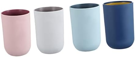 Compact Durable Stylish 4 Pcs Toothbrush Cup for Bathroom RVs White