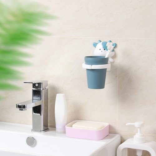 Amosfun Toothbrush Holder Wall-Mounted Durable Cute for Kids