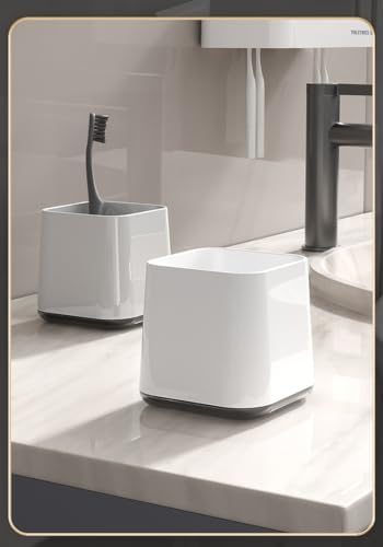 Wall-Mounted Toothbrush Holder for Bathroom 2 Cups Organizer