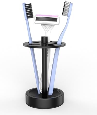 Black Toothbrush Holder Stand for Bathroom