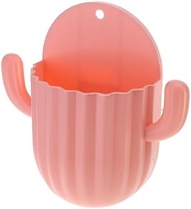 Wall Mounted Cactus Toothbrush Holder with Hooks Light Green