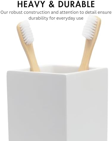 Matte White Bathroom Toothbrush Holder Space-Saving Tracker