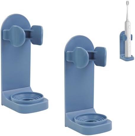 Feelorna 2 Pcs Electric Toothbrush Holders Wall Mounted No Drilling Organizer