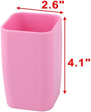 Uxcell Pink Plastic Toothbrush Holder 300ml