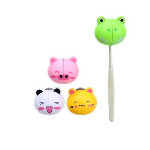 Kids Cartoon Animal Head Shaped Toothbrush Holder with Suction Cups