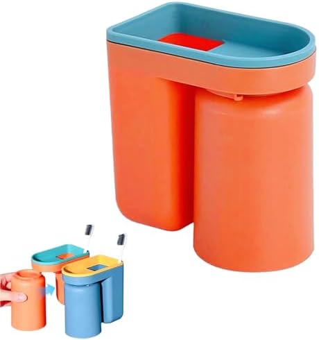 Space Saving 2-in-1 Toothbrush Holder with Cup Orange