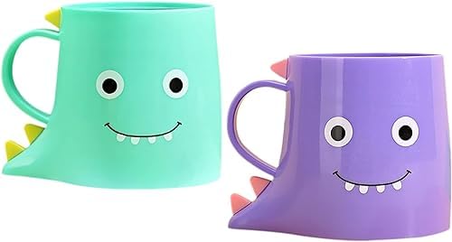 Dinosaur-Themed Toothbrush Mouthwash Holders for Kids - 2-Pack