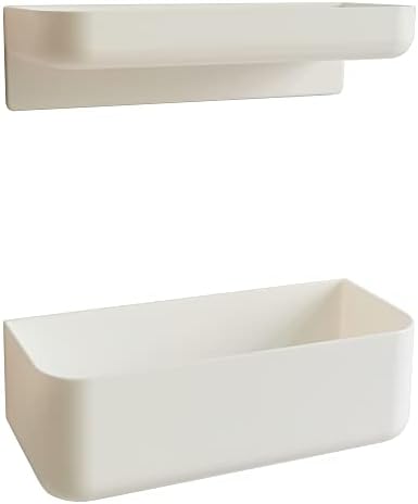 Floating adhesive plastic shower shelf organizer
