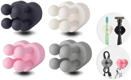 4-Piece Silicone Toothbrush Holder Set Cute Multi-Functional for Home Bathroom
