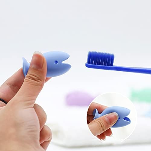 6-Piece Silicone Fish Toothbrush Holder