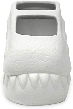 Isaac Jacobs Dinosaur Ceramic Toothbrush Holder Dual Compartment