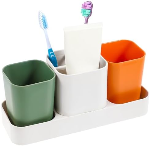 Toothbrush Holder Set w 2 Cups w Kids Design for Adults Kids