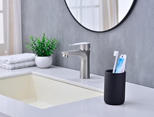 Rzoeox Premium Multifunctional Toothbrush Holder Resin Bathroom Cup Matte Black