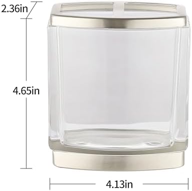 H Halston Heavy Weight Glass Toothbrush Holder