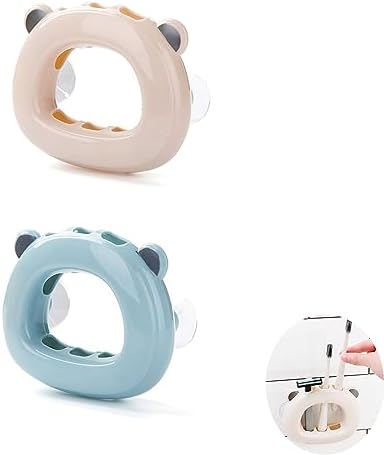 2 Pack Suction Toothbrush Holder with 3 Slots for Kids and Adults