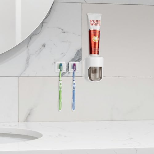 4 Pack Wall Mounted Toothbrush Holder with Cover