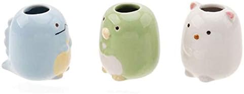 GARASANI Mini Ceramic Tooth Brush Holder for Kids Toothpick Stand White Design