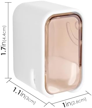 4 Pack Wall Mount Toothbrush Holders with Cover and Self Adhesive Design