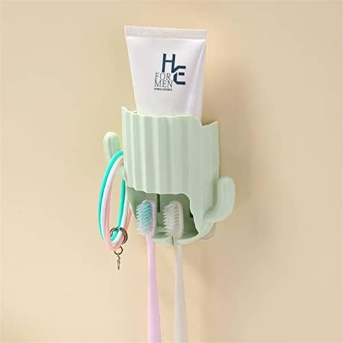 DRAGONRUN Cactus Toothbrush Toothpaste Holder Rack Bathroom Organizer for Kids Adults Green