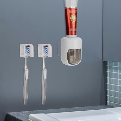 4 Pack Wall Mounted Toothbrush Holder with Cover