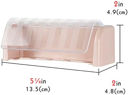 5 Slots Wall Mount Toothbrush Holder with Cover Bathroom or Shower Use