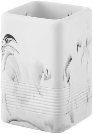 Sturdy Marble-Style Toothbrush Soap Holder Set