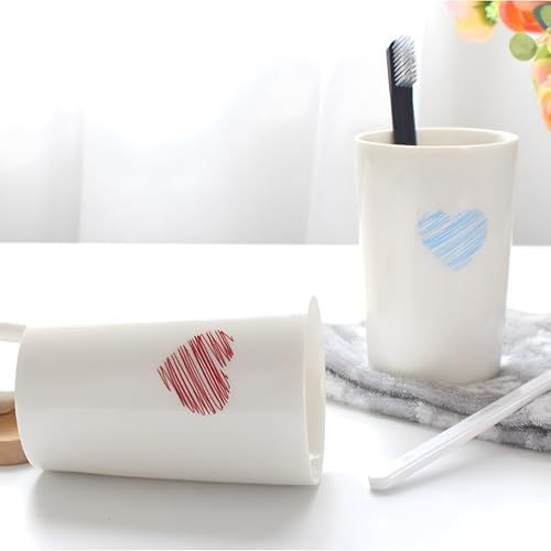 White Ceramic Tumbler Cup for Bathroom Toothpaste Holders