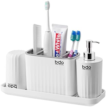 VITVITI Plastic Toothbrush Holder Set for Bathroom Organizer