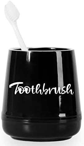 LEETOOYI Porcelain Toothbrush Holder Black