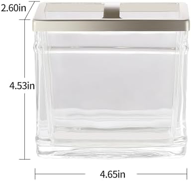 H Halston Heavy Weight Oversized Glass Toothbrush Holder with Marble Design