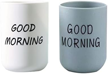 Cawein 2pcs Frosted Bathroom Tumblers with Toothbrush Holder Design