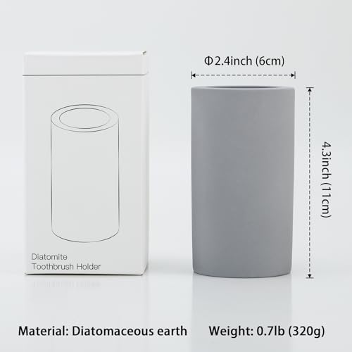 Coengwui Diatomite Toothbrush Holder Dark Grey 43