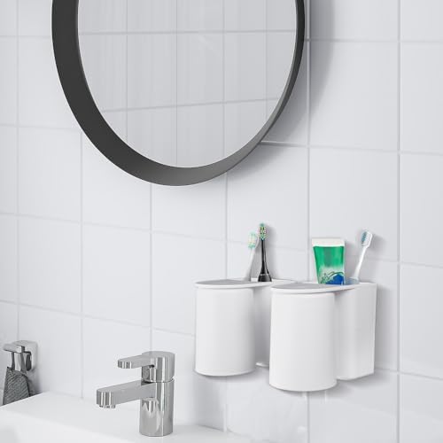 Perfect Space-Saving 3-Piece Magnetic Wall-Mounted Toothbrush Holder