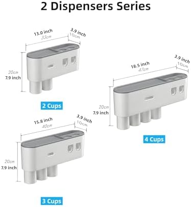 No-Drill Wall Mounted Toothbrush Holder with Automatic Dispenser