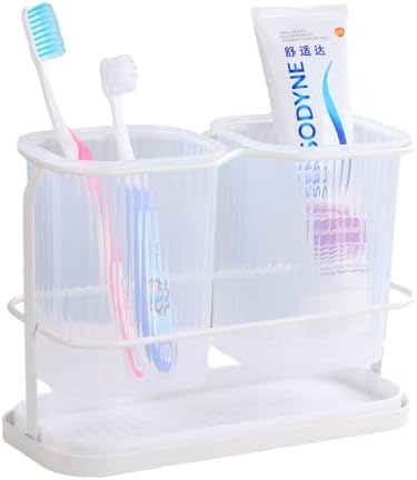 IKWZ Toothbrush Holder with 2 Cups and Drip Tray