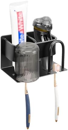 HarJue Adhesive Wall Toothbrush and Oral Care Organizer
