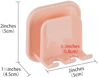 2 PCS Self-Adhesive Toothbrush Holders Wall Mounted Pink