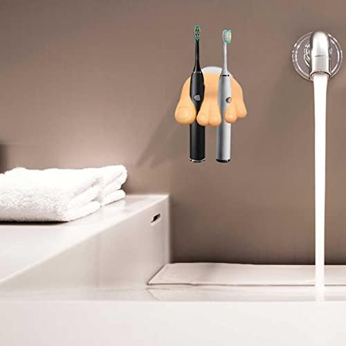 Funny Toothprint Holder with Suction Cup Matching Heart Toothbrush