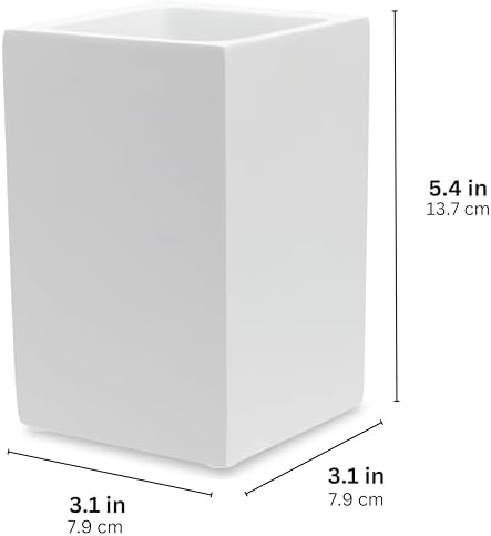 Matte White Bathroom Toothbrush Holder Space-Saving Tracker