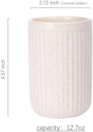 BosilunLife Ceramic Toothbrush Holder - 12oz Beige