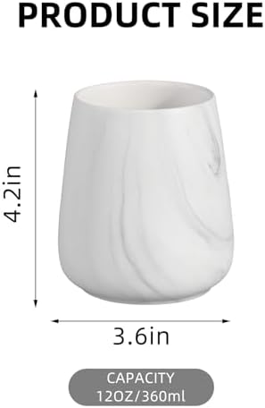 2Pcs Marble White Ceramic Toothbrush Holder Set