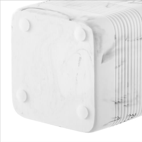 Sturdy Marble-Style Toothbrush Soap Holder Set