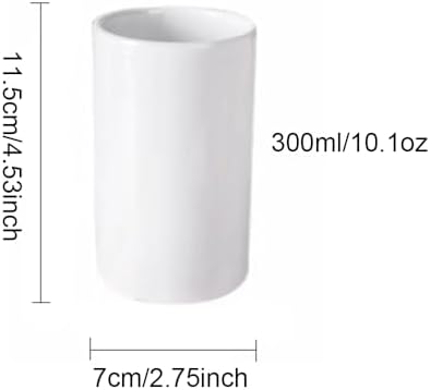 White Ceramic Cup Toothbrush Holder