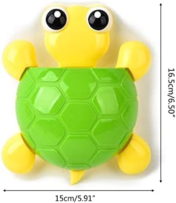 Cute Turtle Toothbrush Holder - Wall-Mounted Suction Cup Design for Elegance