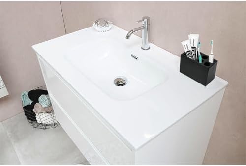 Bathovati Black Toothbrush Holder for Bathroom Marble Organizer