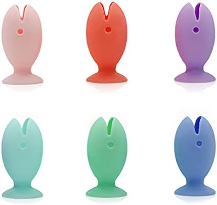 6-Piece Silicone Fish Toothbrush Holder